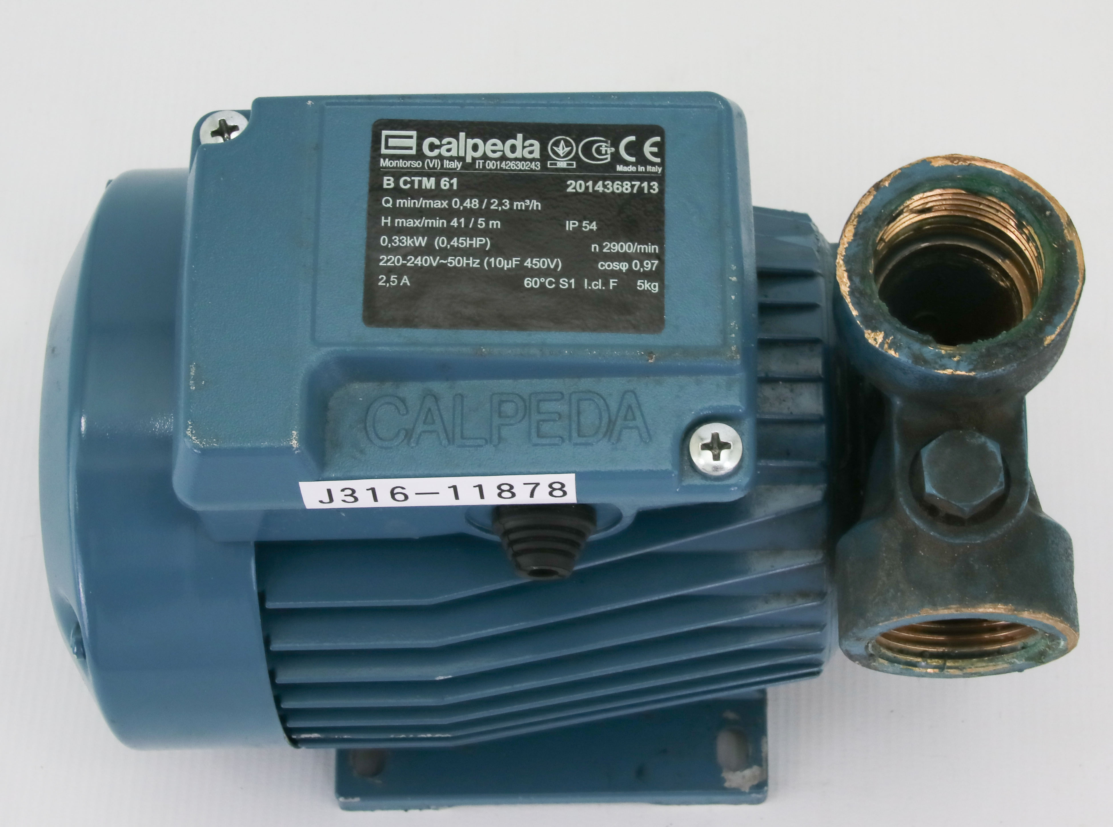 11878 CALPEDA SINGLE PHASE PERIPHERAL PUMP B CTM 61 - J316Gallery